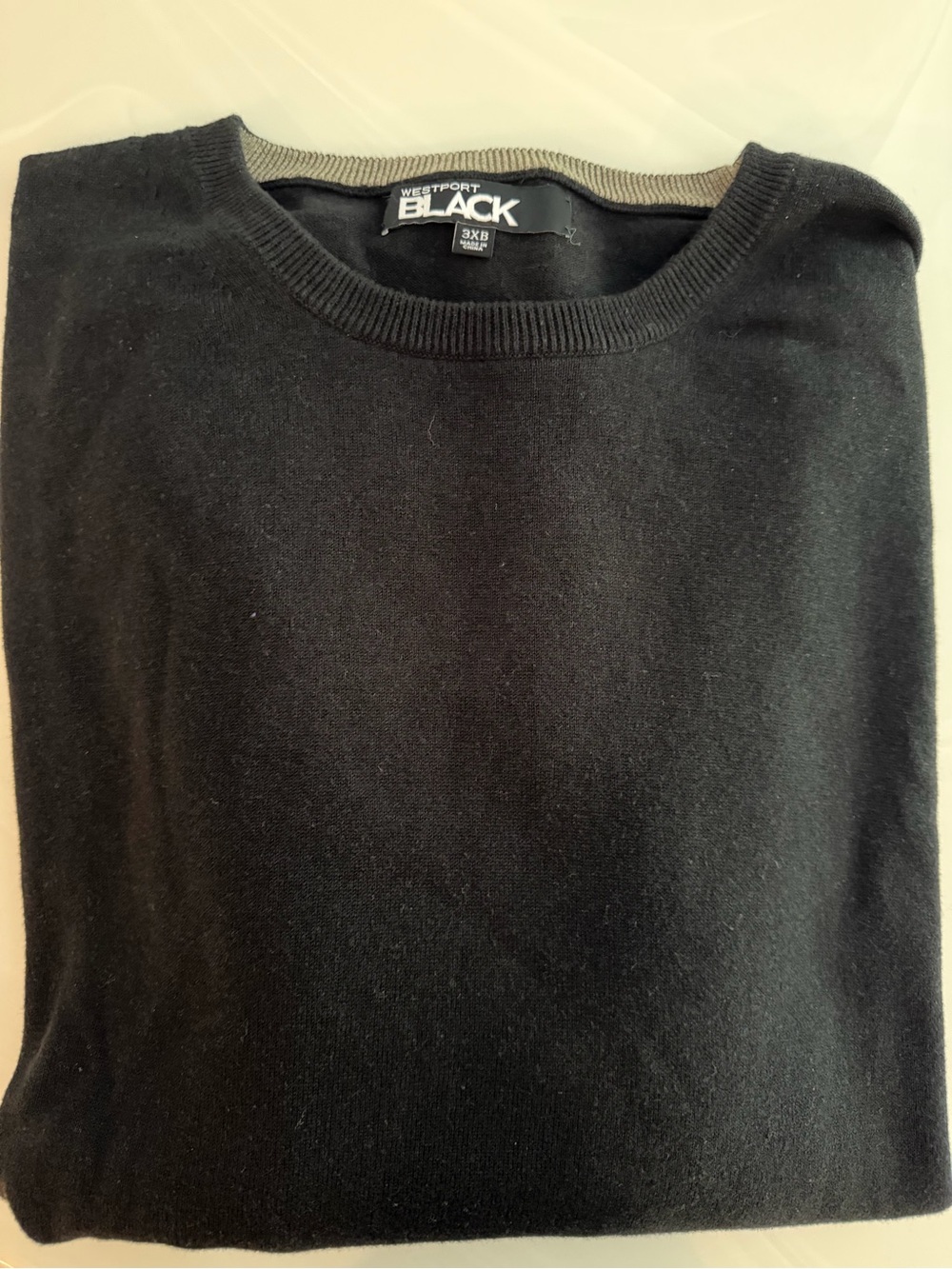 Westport Black Men's Crewneck Sweater - Black long sleeve size 3XB